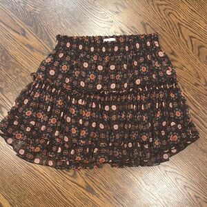 Misa Los Angeles Black/orange Mini Skirt